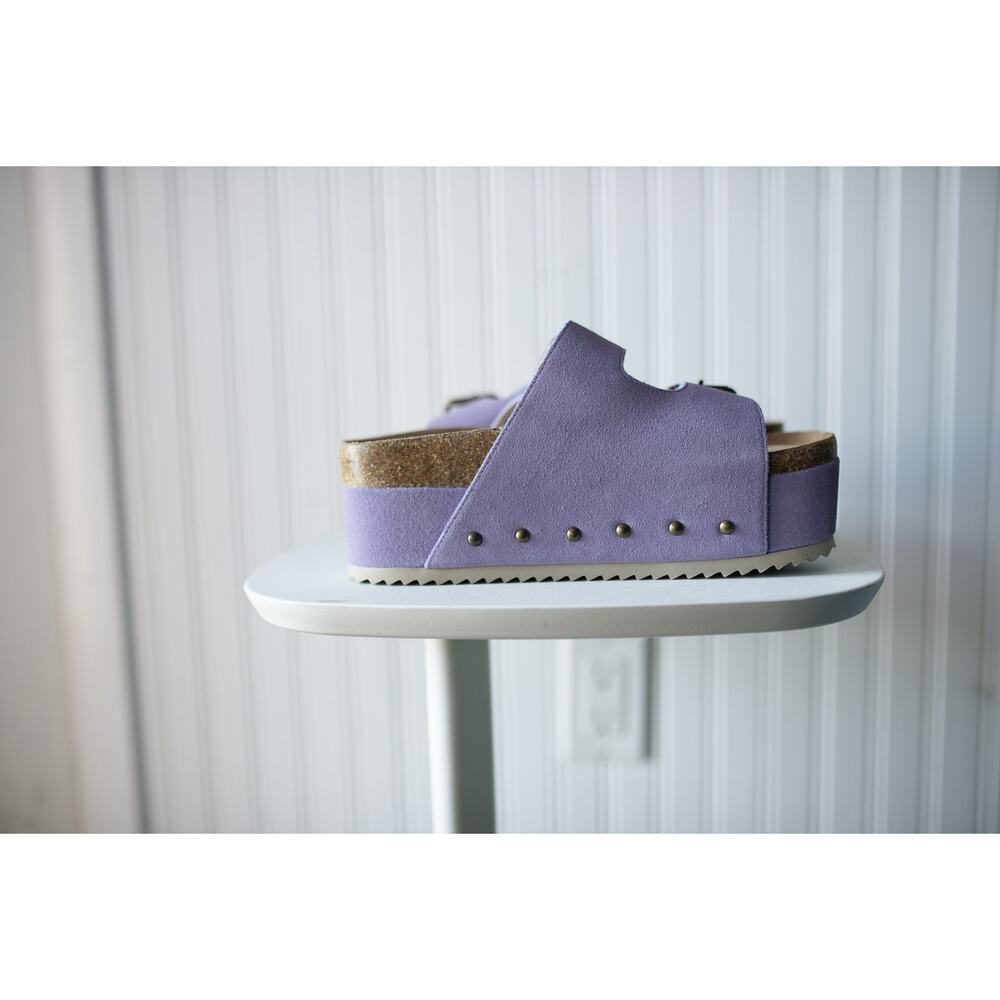 Free People Rule Breaker Platform Sandals Purple Suede 37 - Picture 5 of 7